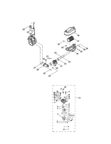 Carburator Diagram and Parts List for 7T84JUA  MTD Engine