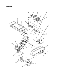 Inner And Outer Tine/Shield/V-Belt Diagram and Parts List for 21A-342B062  MTD Tiller