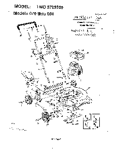 Rotary mowers/wheel chart Diagram and Parts List for 3709700  MTD Lawn Mower