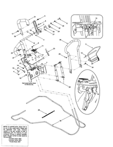 Handle/Bail/Damper Cylinder Diagram and Parts List for 624  MTD Lawn Tractor