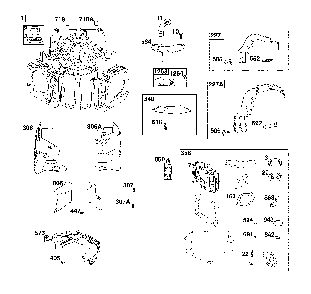 Cylinder Diagram and Parts List for 17ADFACQ093  MTD Lawn Mower