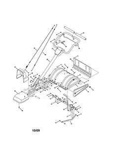 Handle/Tine Shield Diagram and Parts List for 40M  MTD Tiller