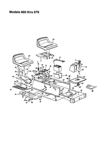 Frame And Seat Diagram and Parts List for 679  MTD Lawn Tractor
