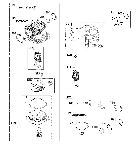 Carburetor Diagram and Parts List for 12ABR2BK793  MTD Lawn Mower