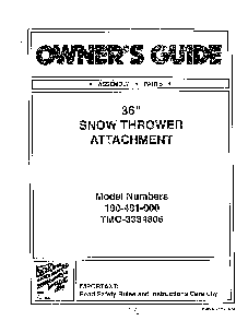 36" snow thrower attachment Diagram and Parts List for 3384806  MTD Snow Blower
