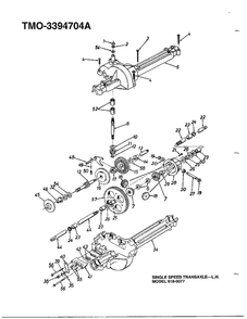 Single Speed Transaxle 1 Diagram and Parts List for 3394704A  MTD Lawn Tractor