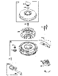 Flywheel/ignition/starter Diagram and Parts List for 13AL77XT099  MTD Lawn Tractor