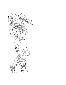 Chute/Shift Handle Diagram and Parts List for 10030  MTD Snow Blower