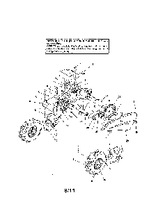 Wheels/tine Diagram and Parts List for 21AA413H700  MTD Tiller
