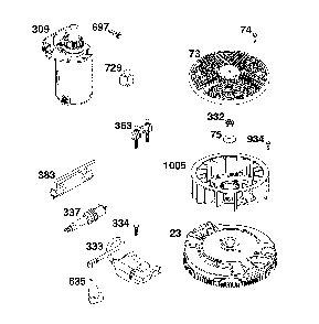 Flywheel/ignition/starter Diagram and Parts List for 17ADFACT093  MTD Lawn Mower