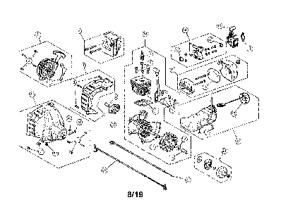 Engine assembly Diagram and Parts List for 41AD27SC793  MTD Trimmer