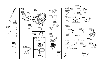 Carburetor Diagram and Parts List for 17ADFACT093  MTD Lawn Mower