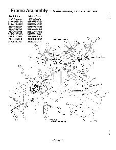 Frame Diagram and Parts List for 3525302  MTD Snow Blower