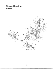Blower Housing 1 Diagram and Parts List for E664F  MTD Snow Blower