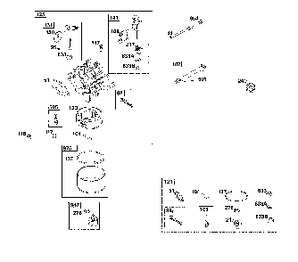 Carburetor & fuel supply Diagram and Parts List for 13AN77XS093  MTD Lawn Tractor