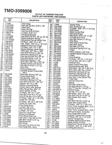 Garden Tractor 4 Diagram and Parts List for 3399006  MTD Lawn Tractor