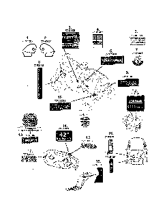 Decals Diagram and Parts List for 13A878XS099  MTD Lawn Tractor