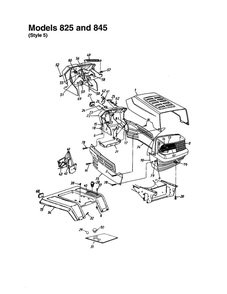 Hood/Grille 4 Diagram and Parts List for 820 THRU 829 MTD Lawn Tractor