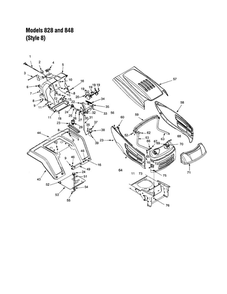 Hood/Grille 10 Diagram and Parts List for 820 THRU 829 MTD Lawn Tractor