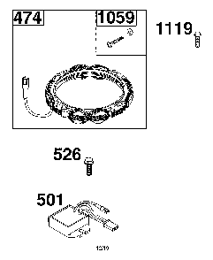 Alternator Diagram and Parts List for 17ADFACS093  MTD Lawn Mower