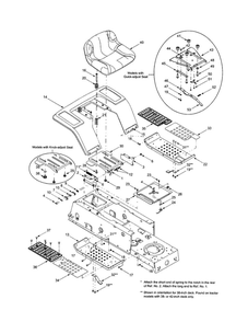 Seat Diagram and Parts List for 662  MTD Lawn Tractor
