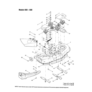 46-Inch Deck Shell/Chute Diagram and Parts List for 13AM662F163  MTD Lawn Tractor