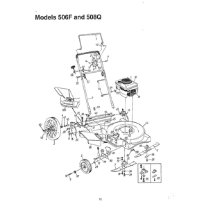 Lawn Mower Diagram and Parts List for SKU3708204  MTD Lawn Mower
