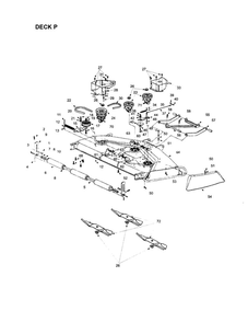 Deck P Assembly Diagram and Parts List for 820 THRU 829 MTD Lawn Tractor