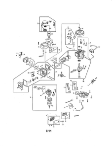 Engine Diagram and Parts List for 1P70  MTD Engine