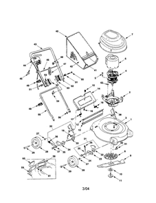 Rear Bagger Electric Mower Diagram and Parts List for 407  MTD Lawn Mower