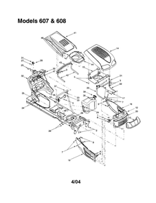 Hood/Grille 4 Diagram and Parts List for 608  MTD Lawn Tractor