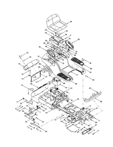 Lift Shaft/Seat/Frame/Battery Diagram and Parts List for 624  MTD Lawn Tractor