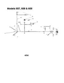 Bulb/Socket Headlight - Wiring Diagram and Parts List for 608  MTD Lawn Tractor