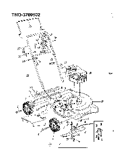 3.5hp 20" rotary mower Diagram and Parts List for 3709502  MTD Lawn Mower
