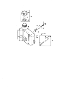 Fuel Tank Diagram and Parts List for 952Z1P70C0A  MTD Engine