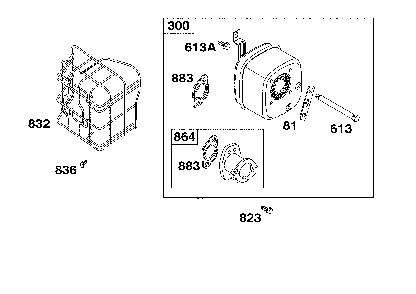 Exhaust Diagram and Parts List for 13AC26JD093  MTD Lawn Tractor