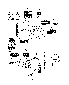 Decals Diagram and Parts List for 13BL78XT299  MTD Lawn Tractor
