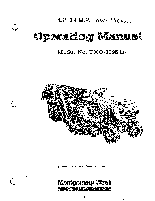 46" 18hp lawn tractor Diagram and Parts List for 33954A  MTD Lawn Tractor