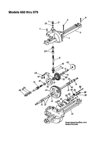 Transmission Diagram and Parts List for 679  MTD Lawn Tractor