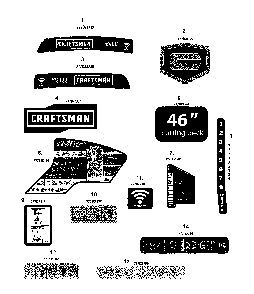 Decals Diagram and Parts List for 17AKCACT099  MTD Lawn Mower
