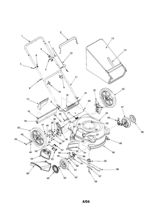 Bag/Deck/Handle/Wheels Diagram and Parts List for 540  MTD Lawn Mower