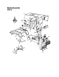 Hood/Grille 11 Diagram and Parts List for 820 THRU 829 MTD Lawn Tractor