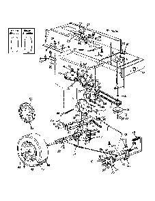 Wheel, rear/pedal/drive/lower frame Diagram and Parts List for 13AH665F020  MTD Lawn Tractor