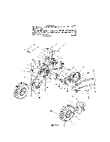 Tine/wheels Diagram and Parts List for 21AA413J052  MTD Tiller