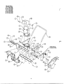 Index 1 Diagram and Parts List for 317E-152-000  MTD Snow Blower
