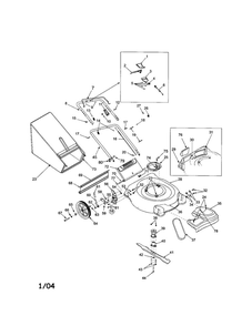 Housing/Wheels/Bag/Handle Diagram and Parts List for 559  MTD Lawn Mower