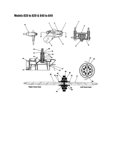 Axle / Upper Housing Diagram and Parts List for 820 THRU 829 MTD Lawn Tractor