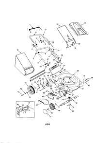 Deck/Bag/Handle/Wheels Diagram and Parts List for 540  MTD Lawn Mower