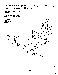 Blower housing Diagram and Parts List for 3525302  MTD Snow Blower