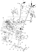 Page B Diagram and Parts List for 210-031-027/258-848 1990 MTD Tiller